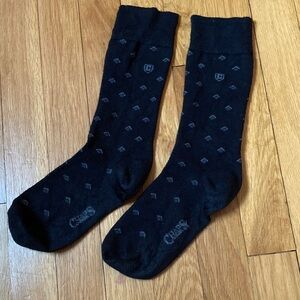 Chaps Black Patterned Crew Socks